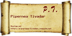 Pipernea Tivadar névjegykártya